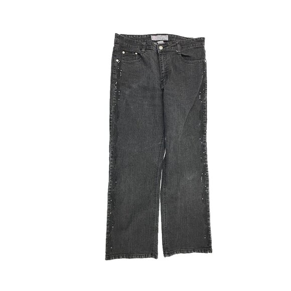 COS Denim - COS Jeans Beading Detail Boocut Women's size 12P Black Denim Jeans